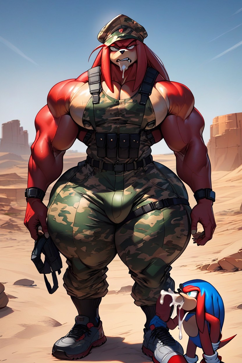 Red Body, Big Pecs, Goatee AI Gay Porn