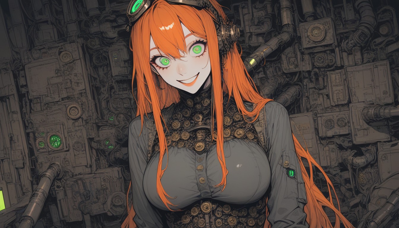 Metal Hammer, Green Eyes, Aviator Googles On Head Hentai AI Porn