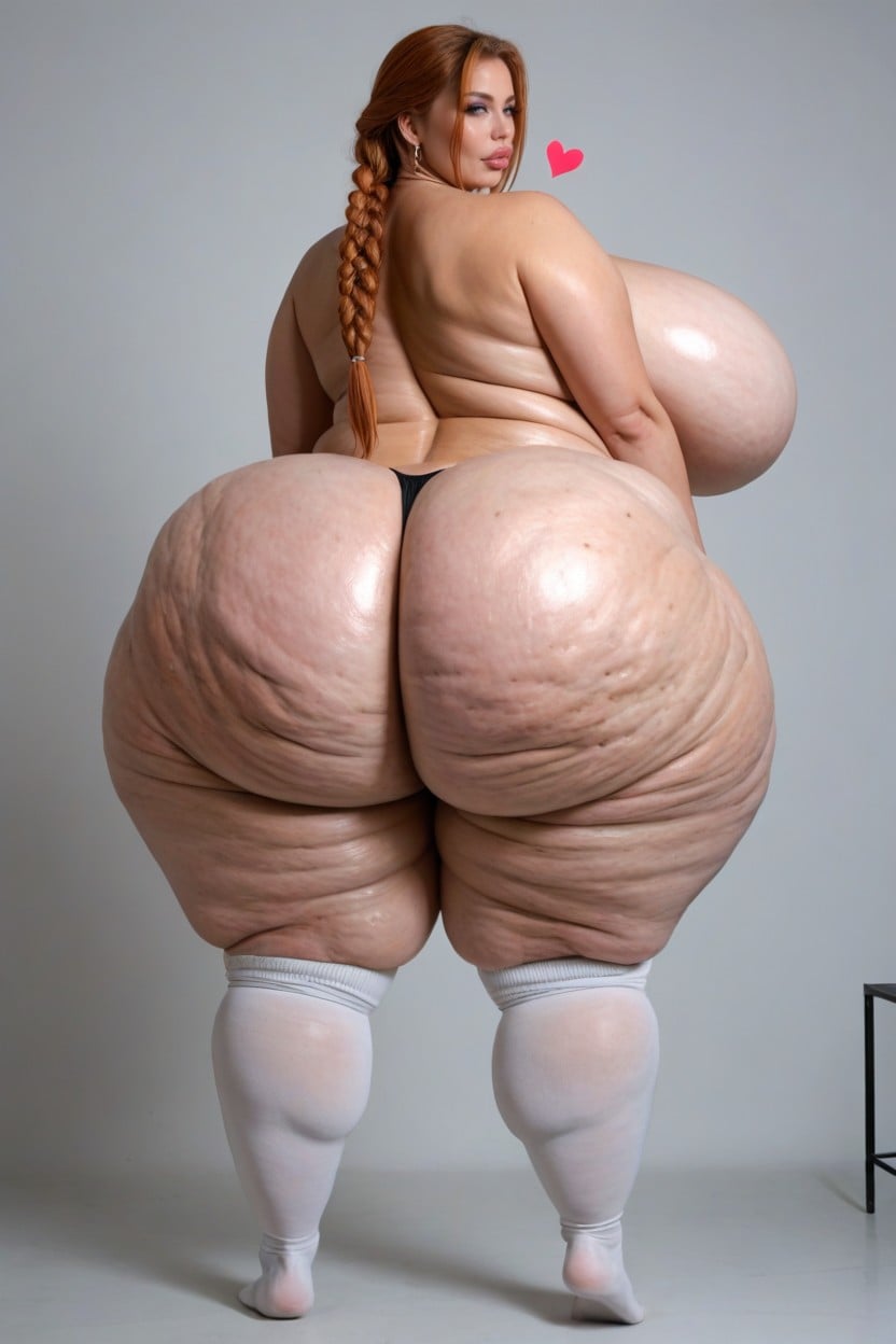 Full Body, Extremely Large Ass, Naked BBW AI Porn