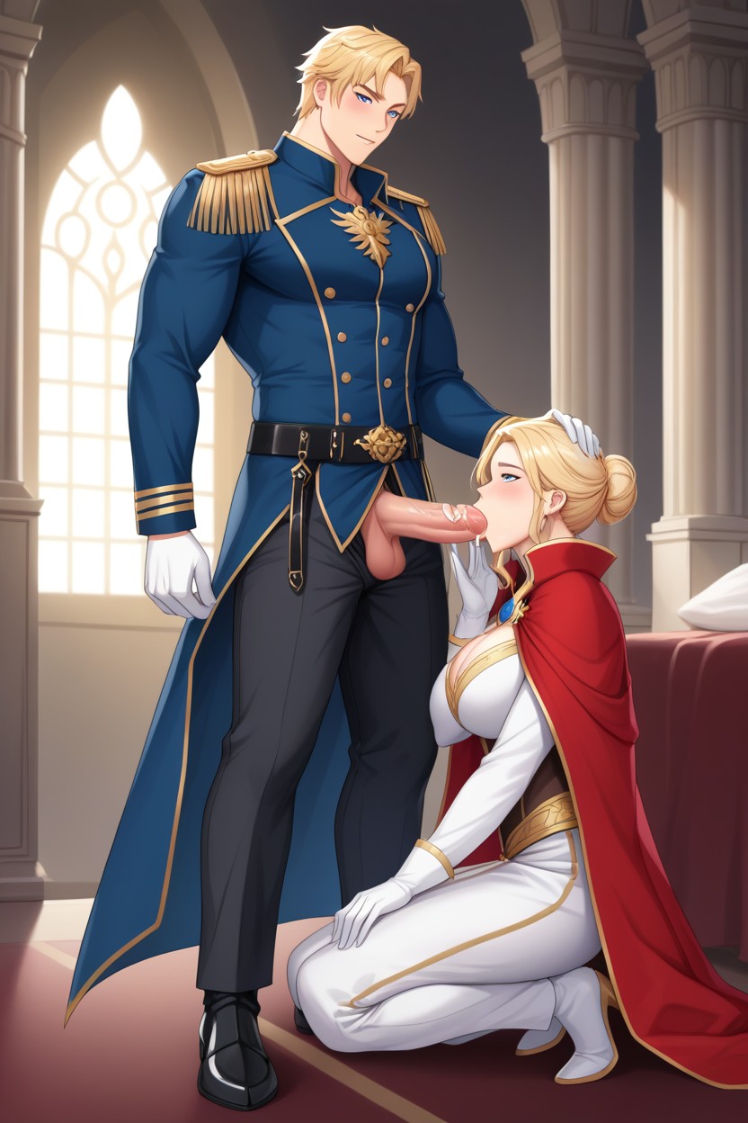 Fancy Dark Black Royal Pants, Blowjob, Long Sleeves AI Gay Porn