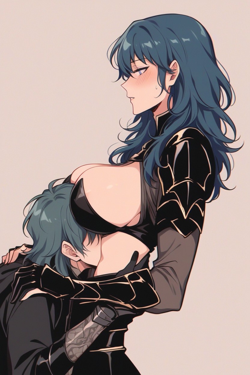 Bust Shot, Side View, Face Against Breast Hentai AI Porn