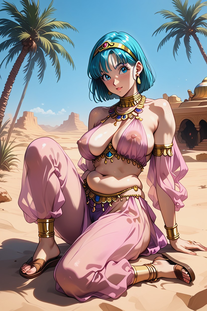 Highly Detailed, Round Eyes, Belly Dancer Outfit Hentai AI Porn