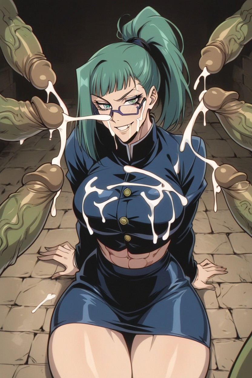 25+, Navy Blue Skirt, Large Breast Hentai AI Porn