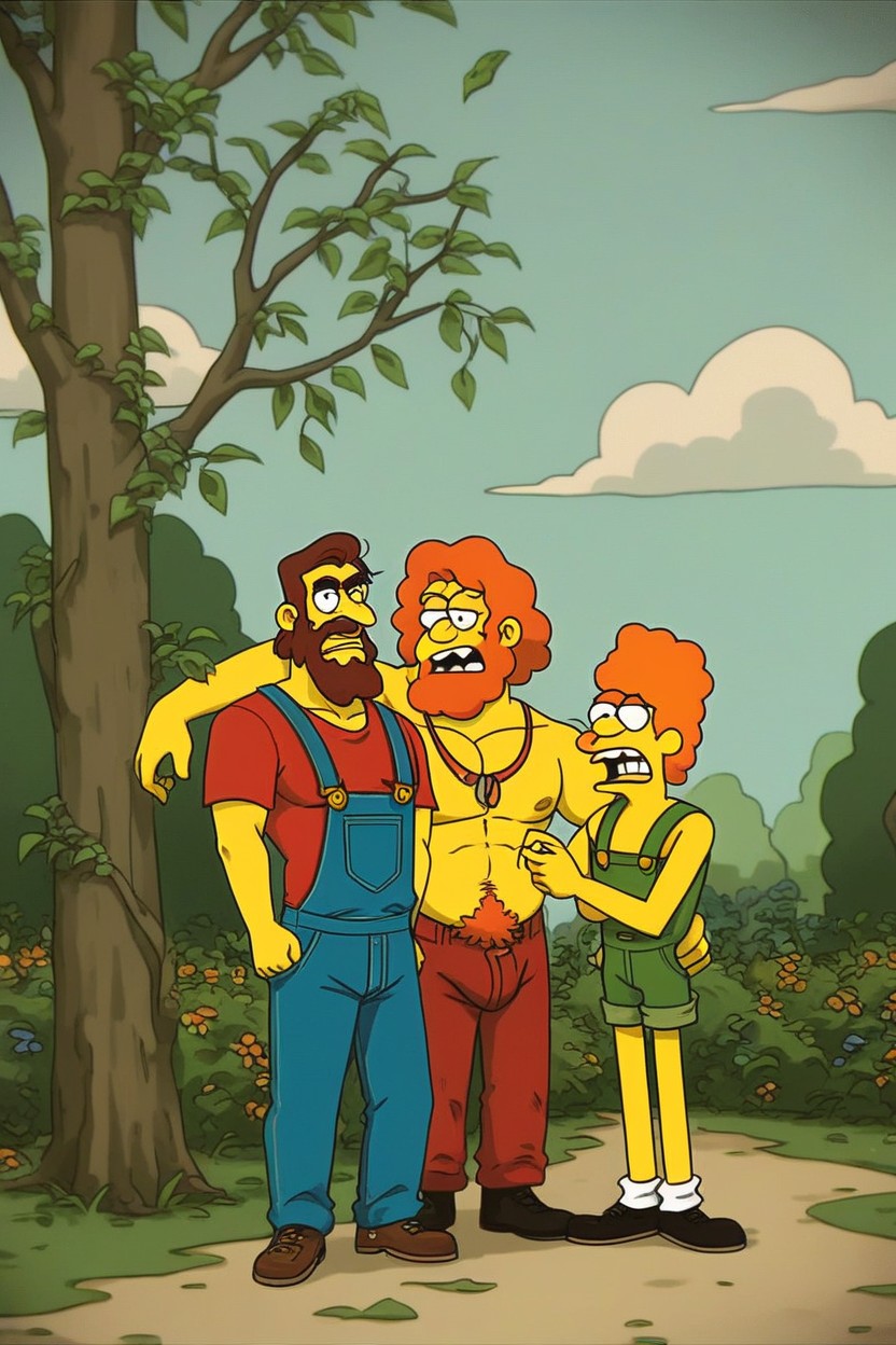 Ireland, Ginger Hair, Open Overalls AI Gay Porn