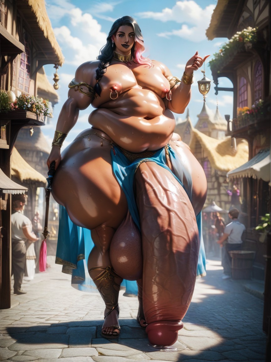 Hyper Extreme Penis Length, Broad Shoulders, Extremely Low Sagging Balls AI Gay Porn