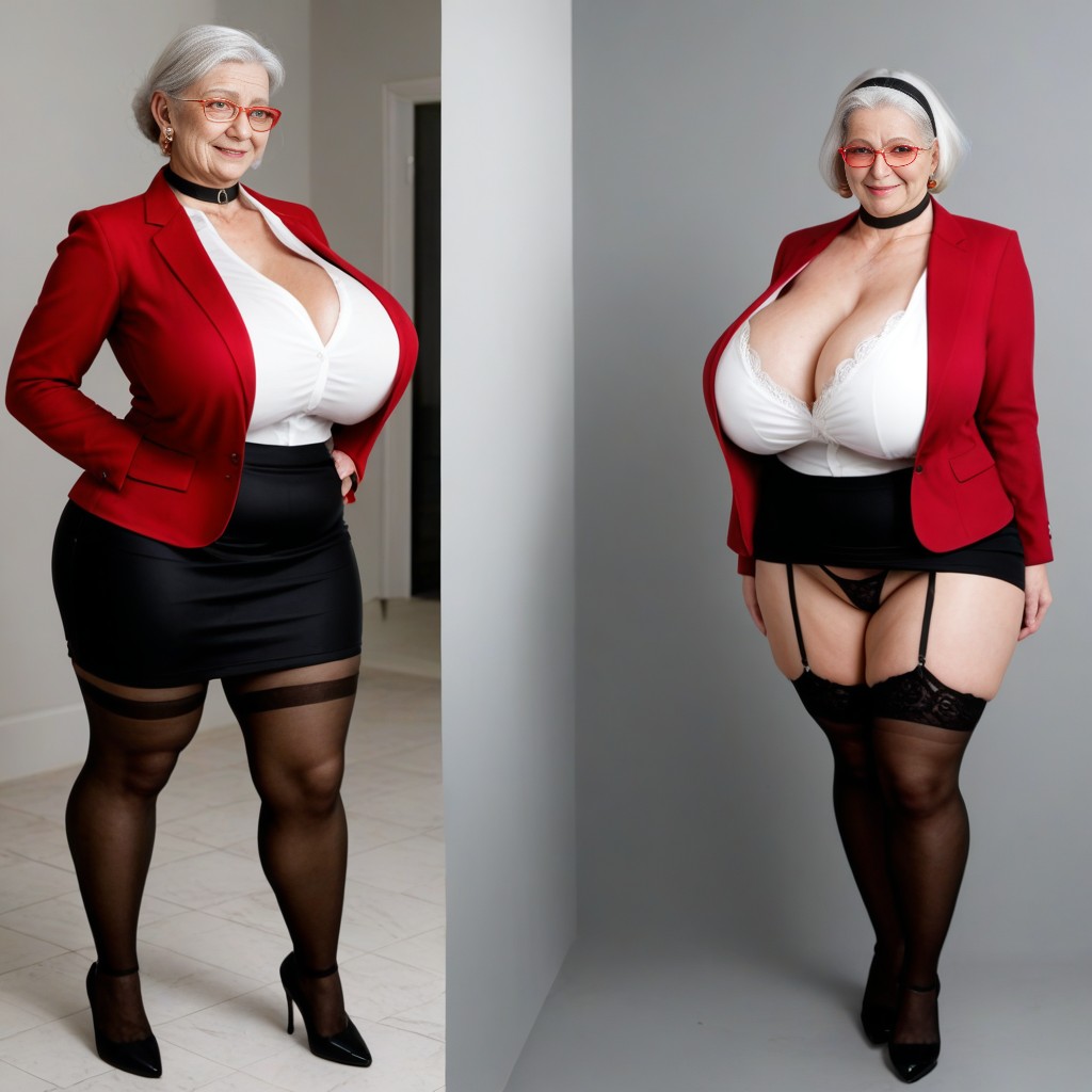 Huge Giant Tits, Earrings, Multiple Views AI Porn