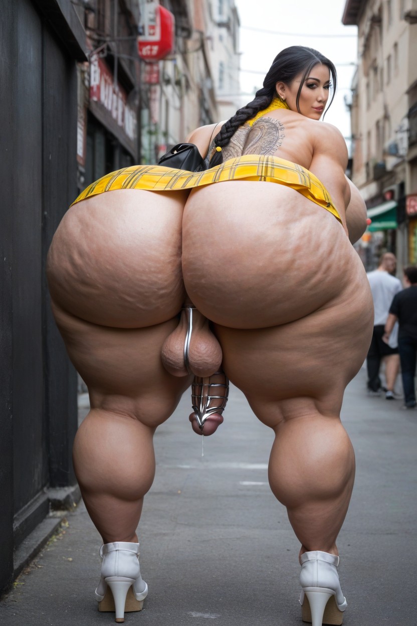 Wide Hips, Thick And Muscular Body, Leggings Shemale AI Porn