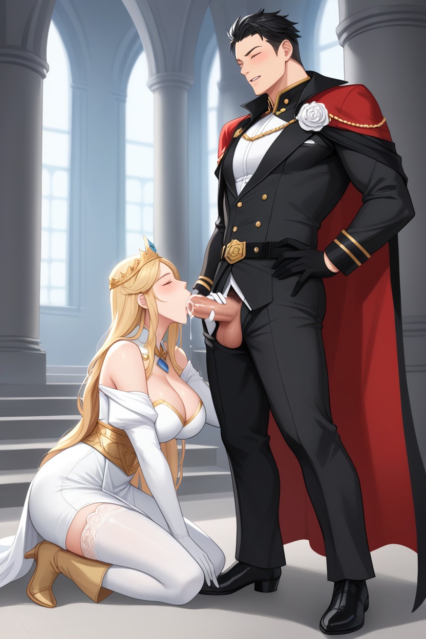 Blonde Hair, Extremely Erect Penis, Prince AI Gay Porn