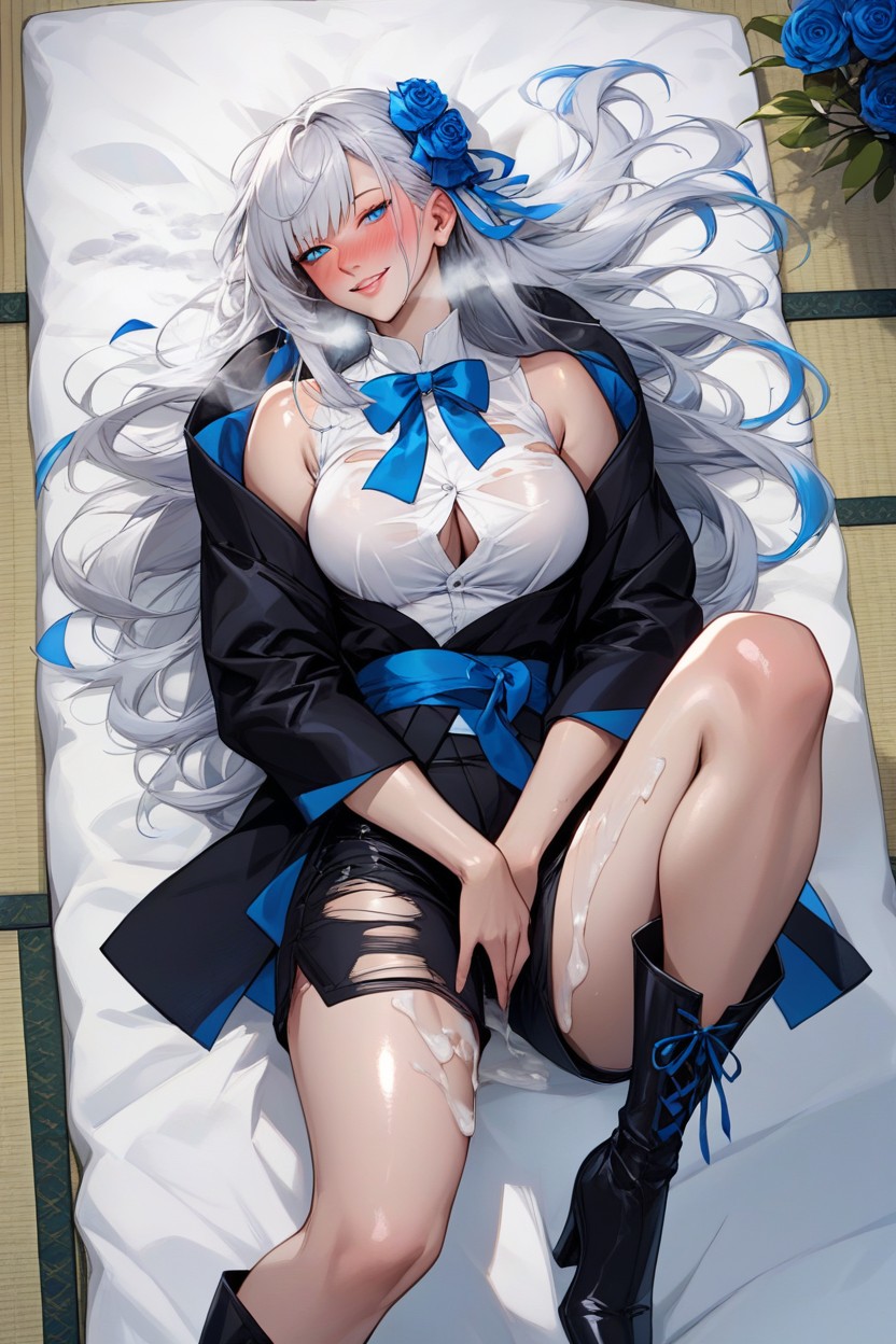 Extreme Femcum, Pale Skin, Laying On Tatami Hentai AI Porn