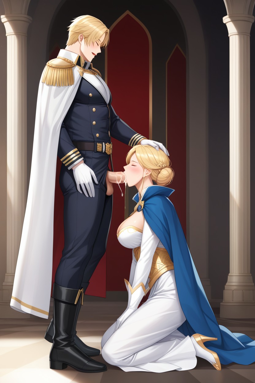 Royal Cape, Wide Shoulders, Fully Clothed AI Gay Porn
