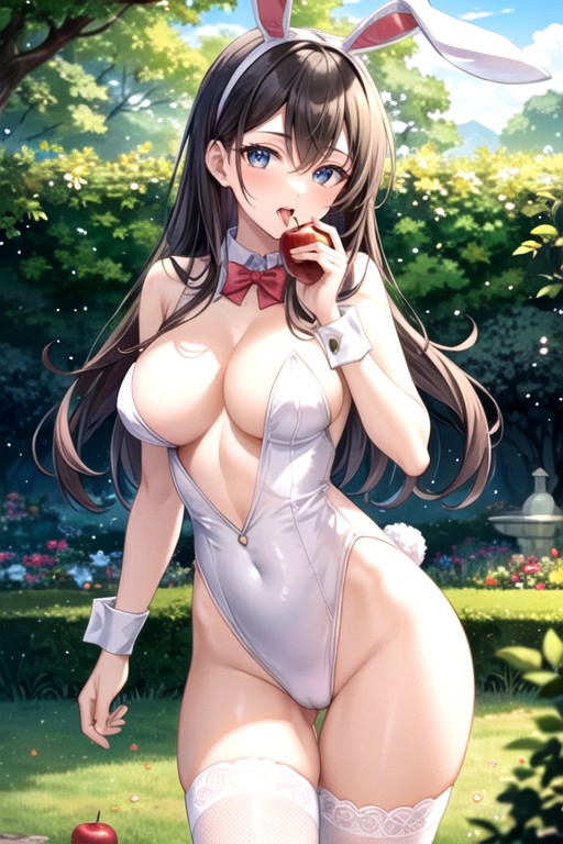 Bunny Garden, Pussy, Eating Apple Hentai AI Porn