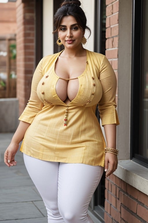White Leggings, Stilettos, Thick Legs AI Porn