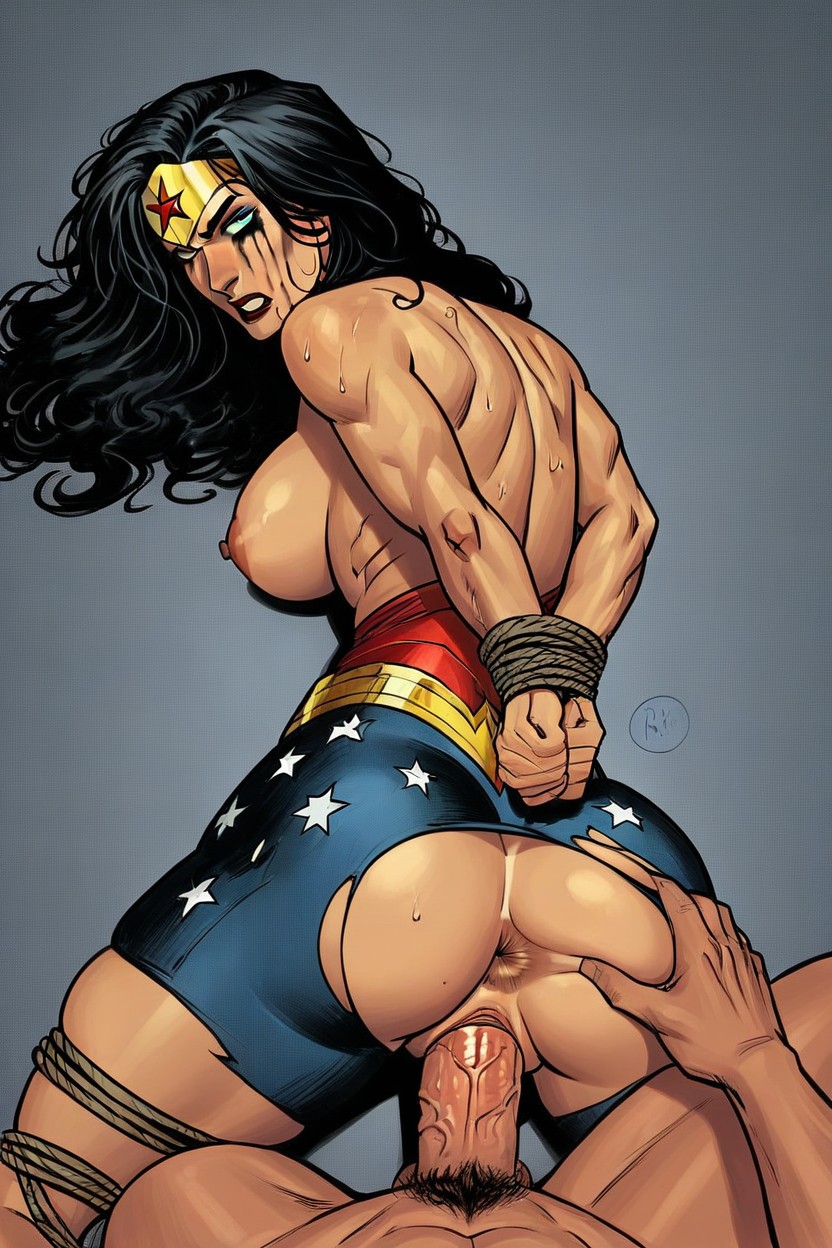 Wonder Woman, Pronebone, Sweaty AI Porn