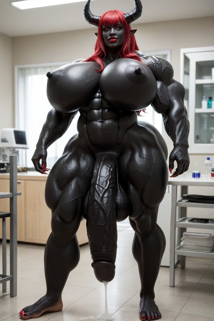 Toned Muscles, Exaggerated Big Butt, She Venom Shemale AI Porn
