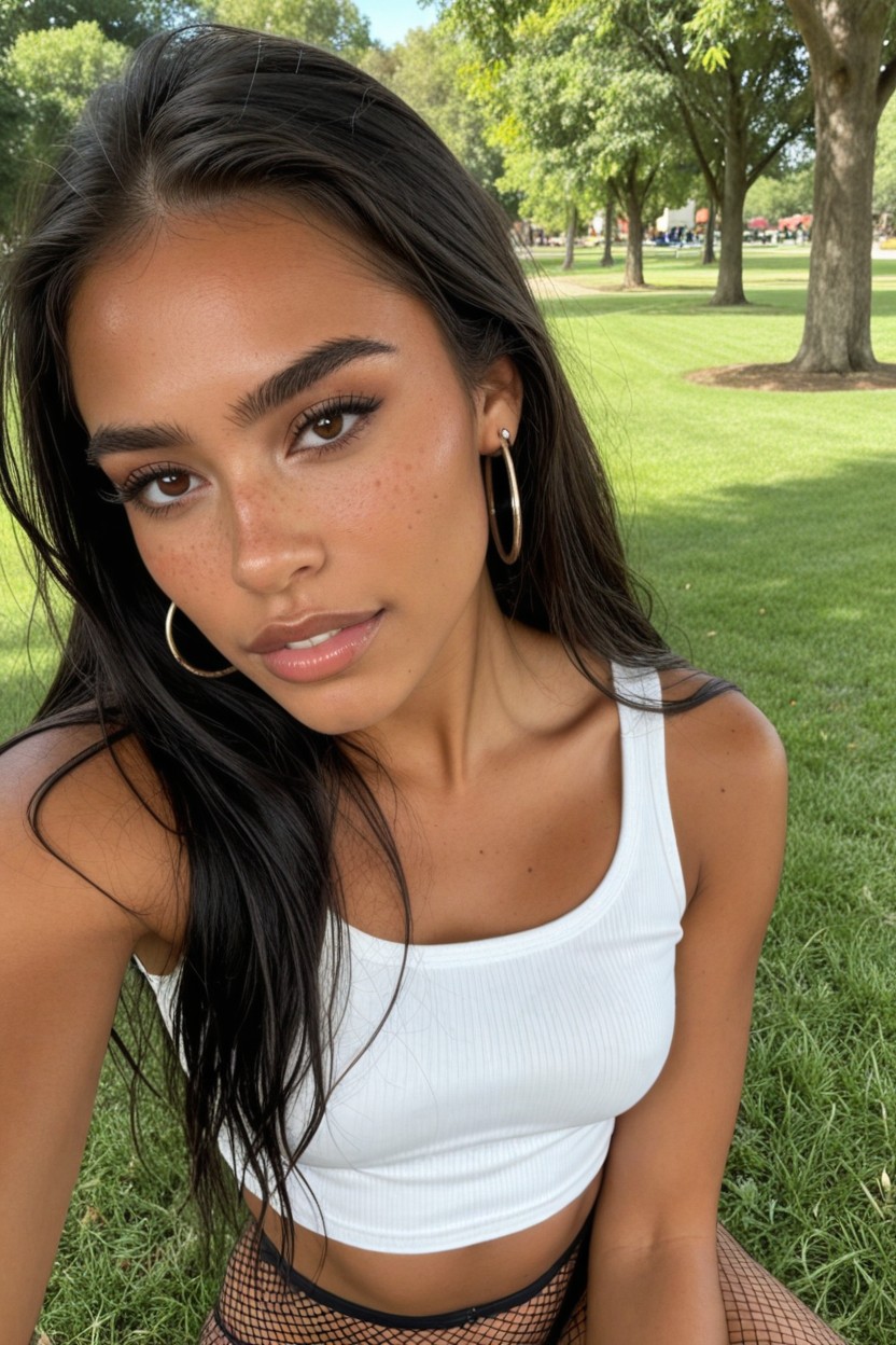 Sweaty, Oiled Skin, Crop Top AI Porn