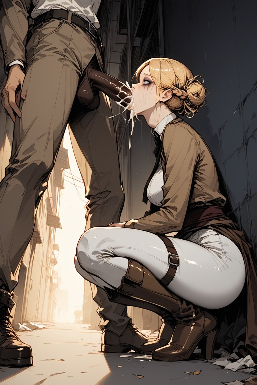 Blonde Hair, Bottom Up View, Side View Hentai AI Porn