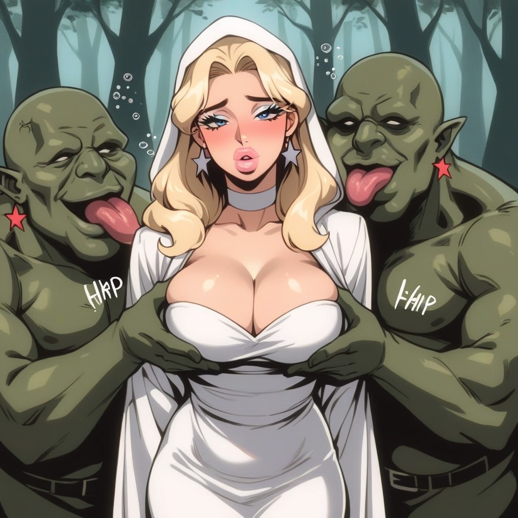 Bimbo, White Hood, White Dress AI Porn