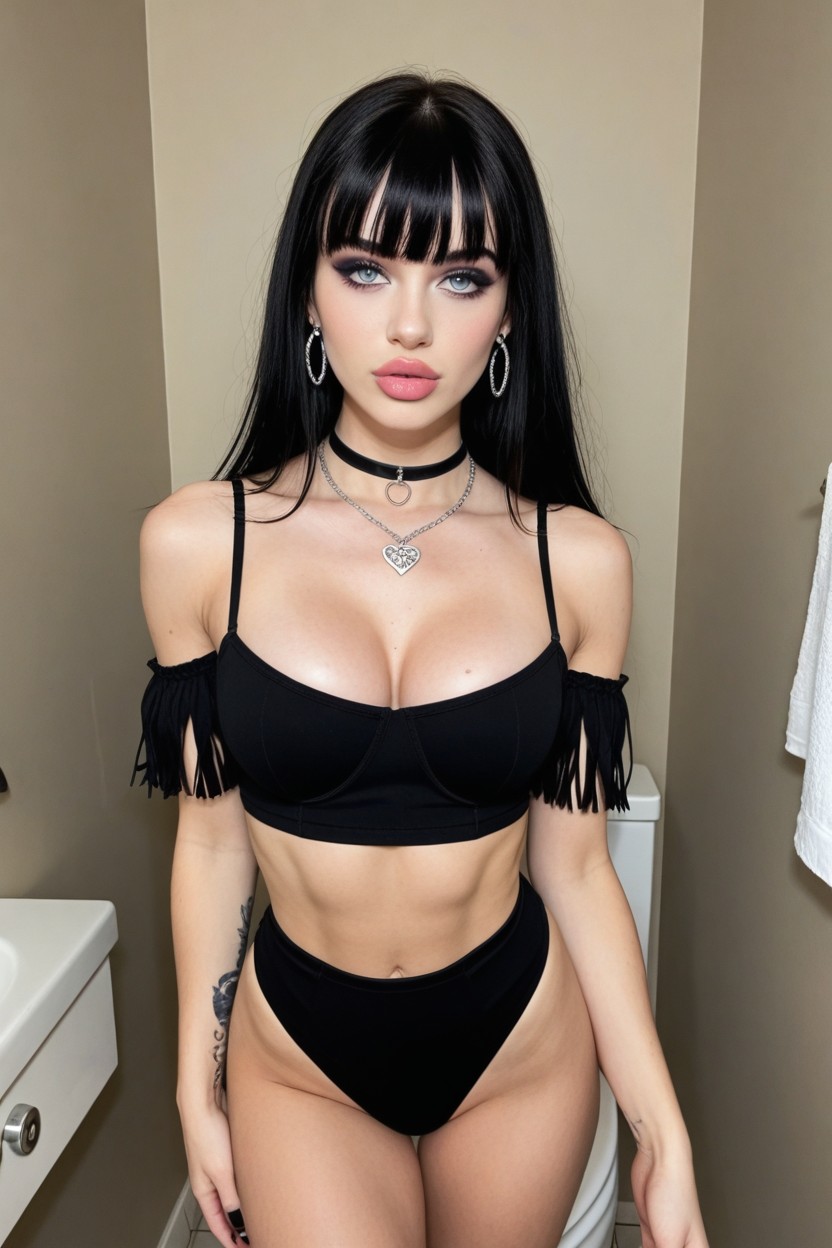 World's Cutest Round Face, 20+, Bathroom AI Porn