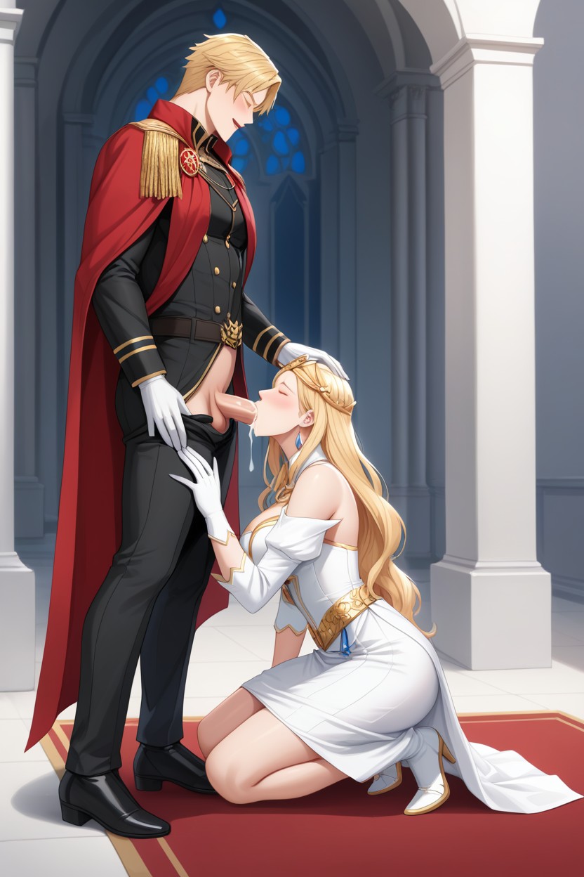 Extremely Erect Penis, Palace Interior Background, Prince AI Gay Porn