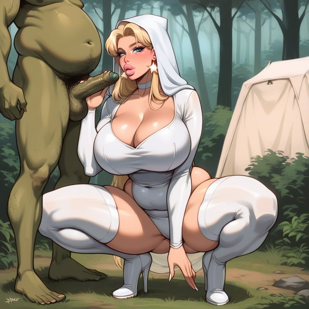 Bimbo, Forest, Plump Lips AI Porn