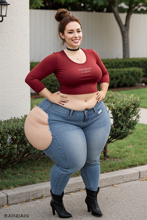Seductive, Grinning, Form Fitting Clothes AI Porn