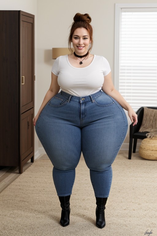 Hyper Ass, Extra Thick Bbw, High Heel Boots AI Porn