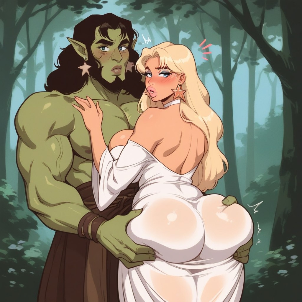 Forest, Love Hearts, White Makeup AI Porn