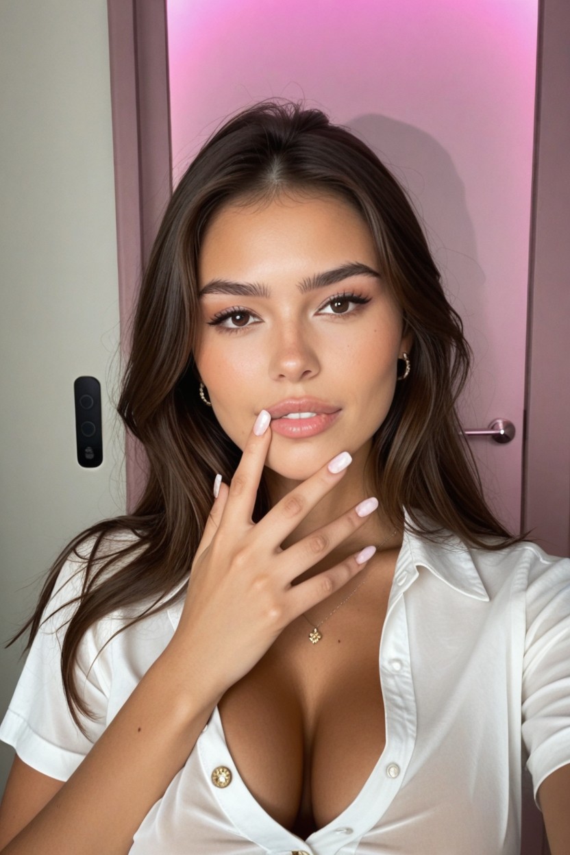Hand Covering Mouth, 25+, Looking At Phone AI Porn