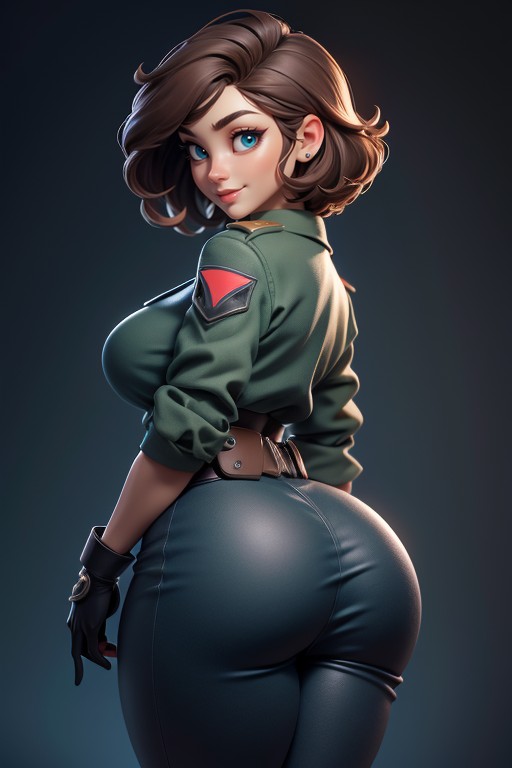 Looking At Viewer, Military Pixie Hairdo, 25+ Hentai AI Porn