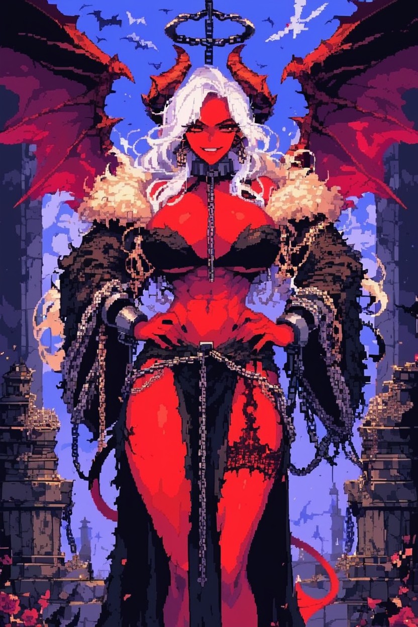 Exposed Naval, Chain Shackles, Angel Wings Hentai AI Porn