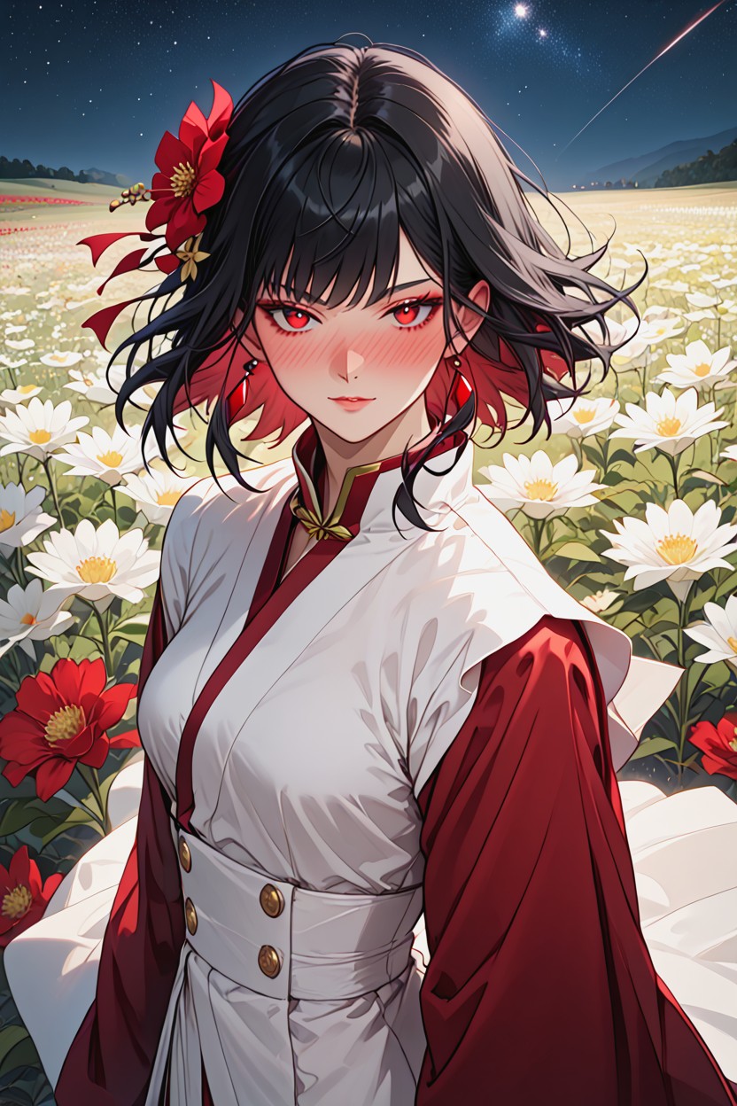 Starry Night, Rosy Skin, Wind In Hair Hentai AI Porn