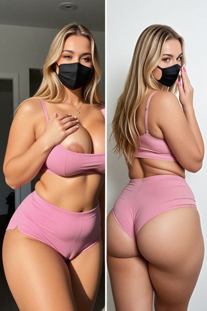 Curvy, Sunglasses, Pink Yoga Shorts AI Porn