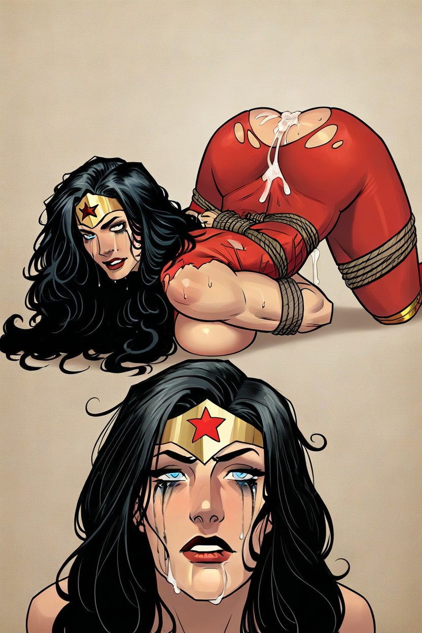 Messy Hair, Wonder Woman, Large Breast AI Porn