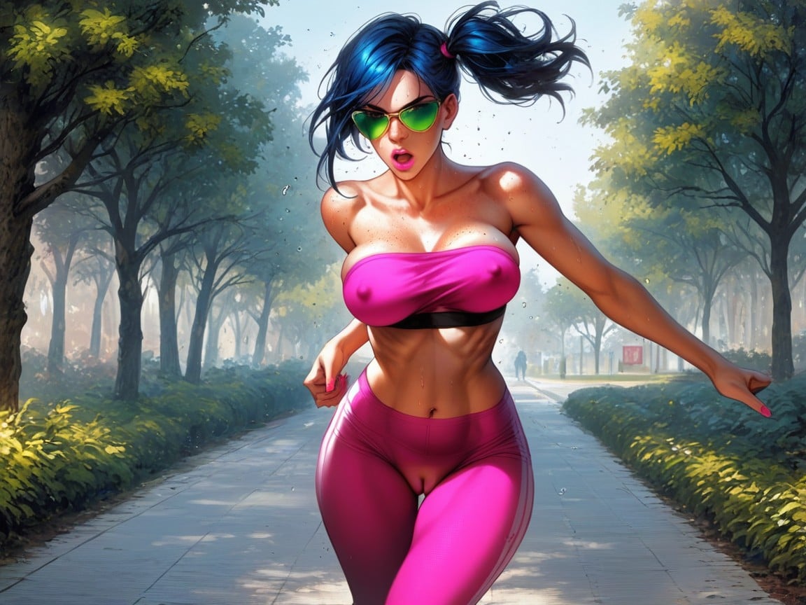 Pink Nails, Short Length, Sweat On Whole Body Hentai AI Porn