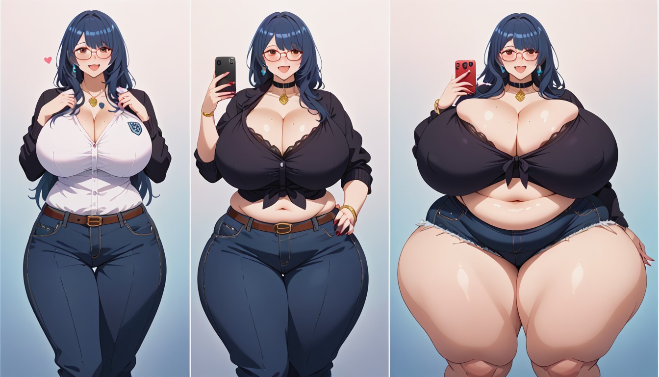 Extremely Large Ass, Selfie, Breast Expansion BBW AI Porn