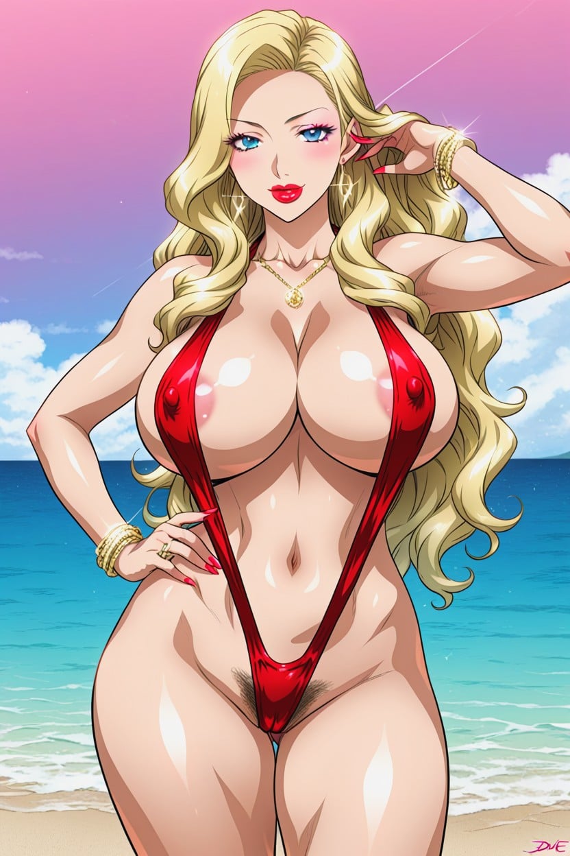 Bimbo, Puffy Nipples, Permed Hair Hentai AI Porn