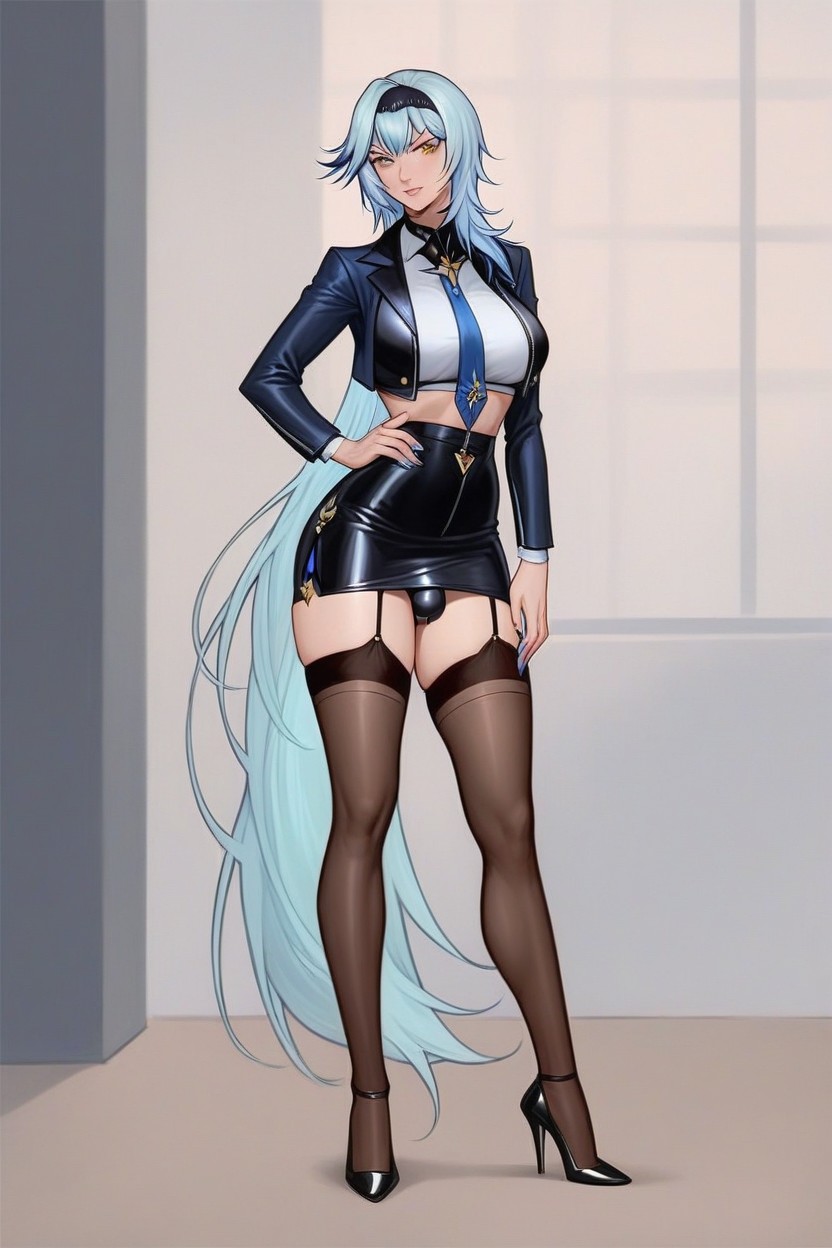 Photorealistic, Visible Penis Outline, Rounded Ass Shemale AI Porn