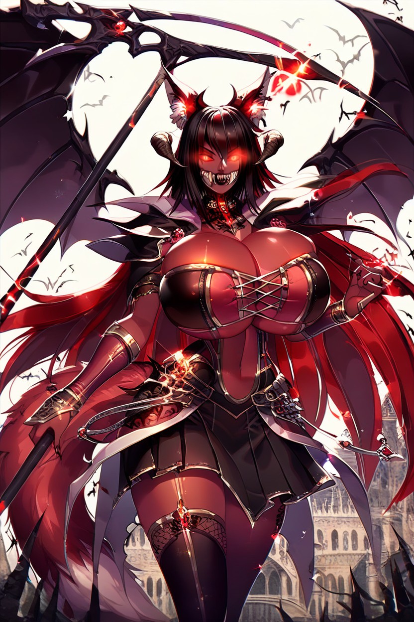 Kitsune Vampire Fusion, Bandeau, Leg Armor 에보니 AI 야짤