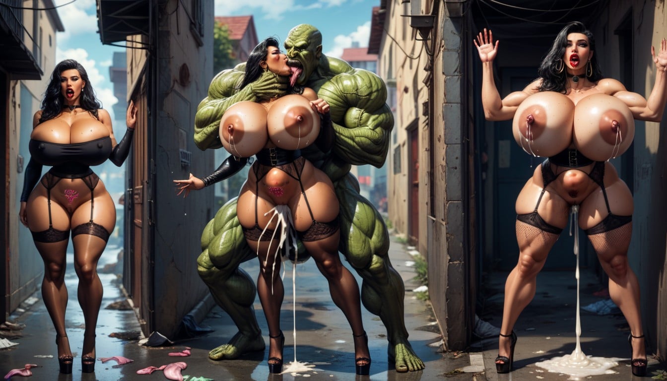 Bimbo, Monster Pounding Her, Breast Expansion AI Porn
