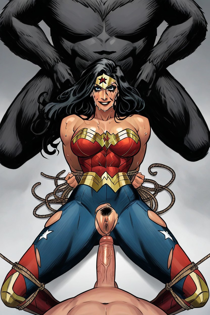 Wonder Woman, Cock Stretching Pussy, Happy Crying AI Porn