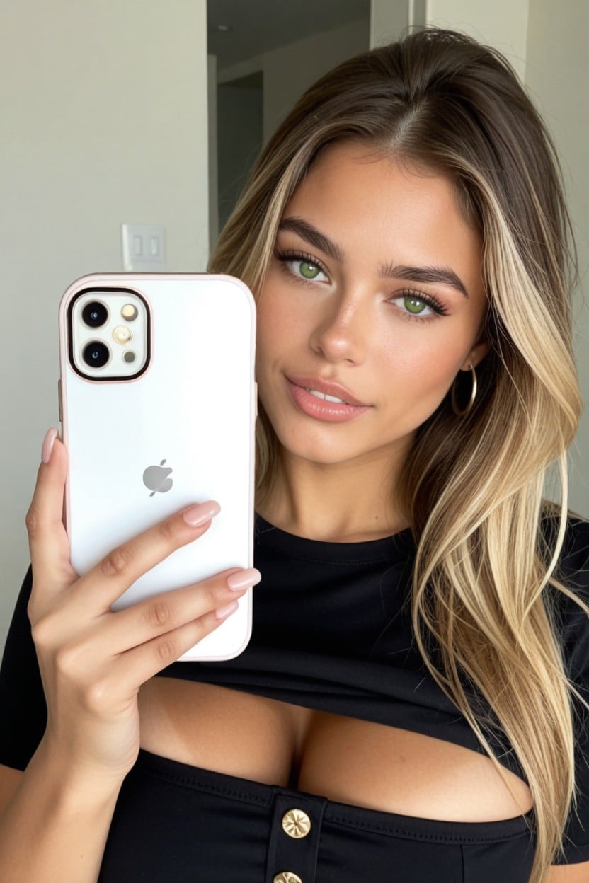 Attractive Woman, Black Shirt, Cosplay AI Porn