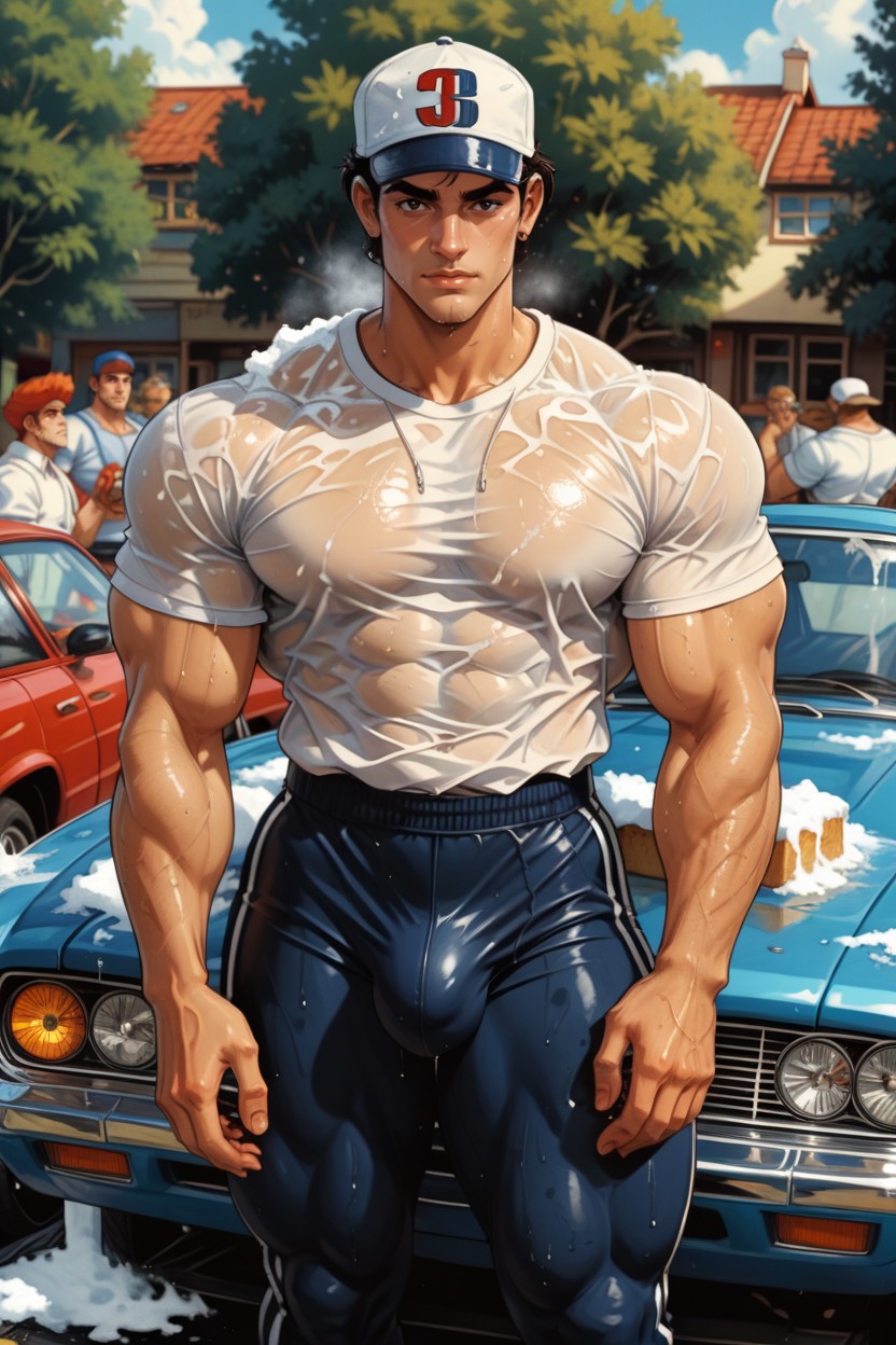 Soaked, Foam On Car, 超大肌肉 AI同性戀黃片
