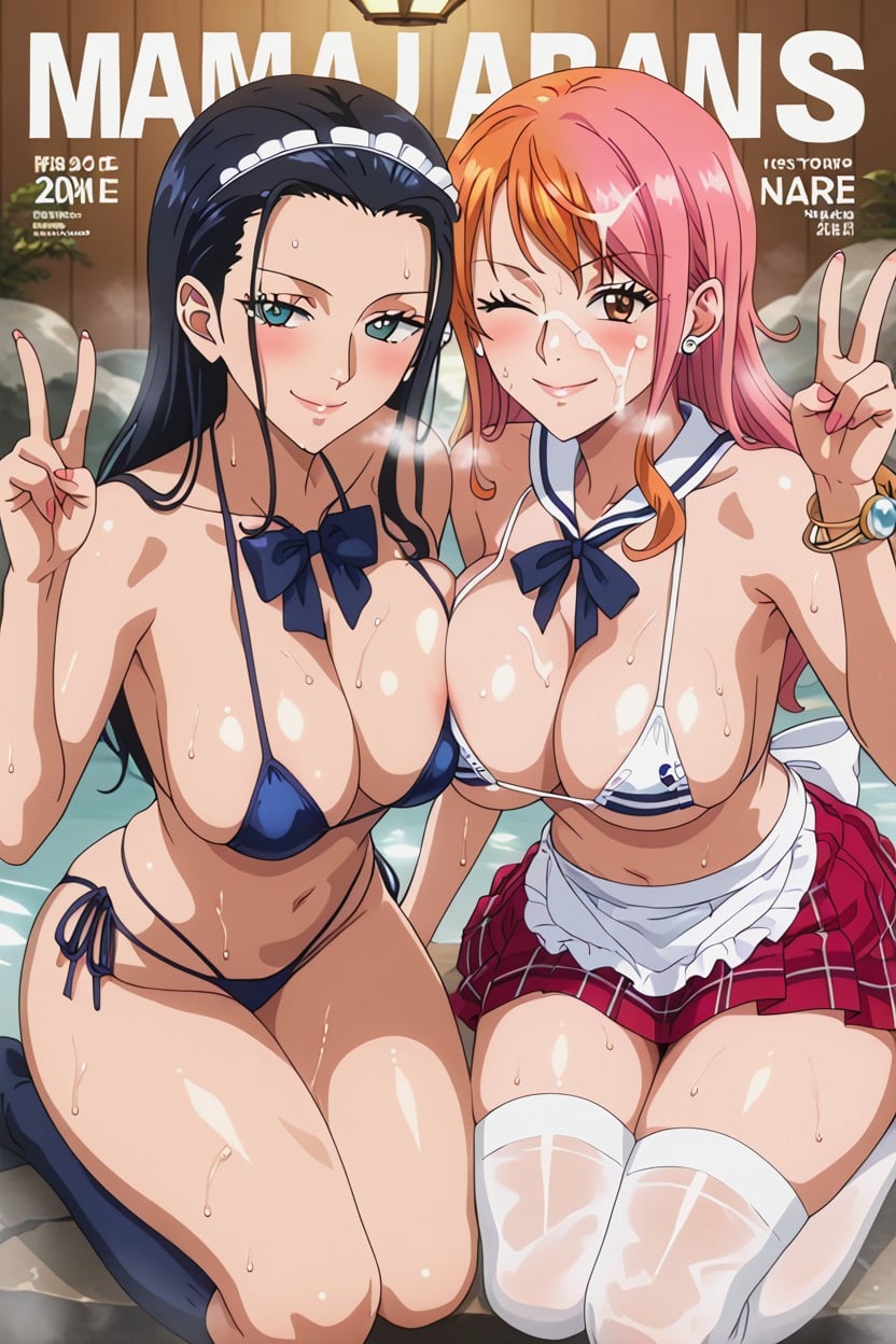 Lace Knee-high Socks, Steamy Breath, Onsen Hentai AI Porn