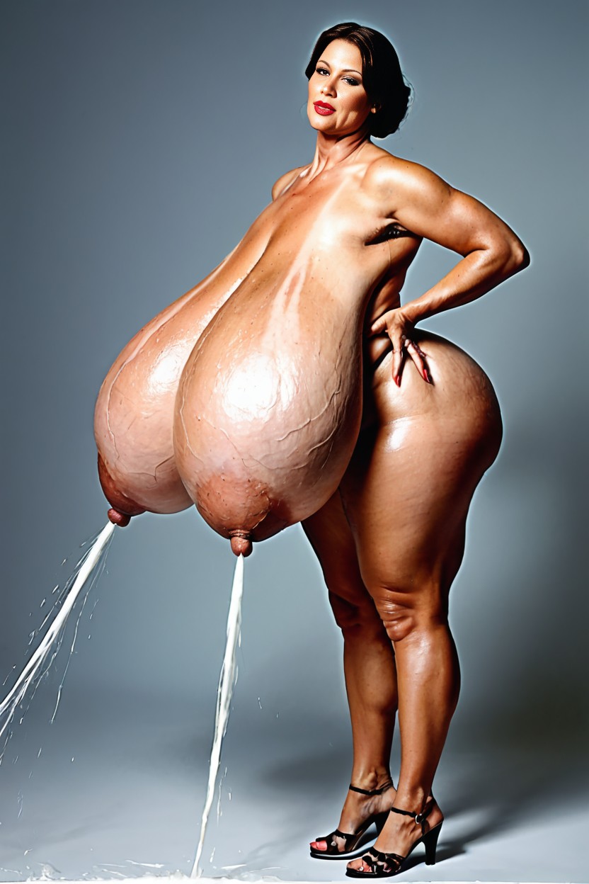Full Body, Standing, Veins On Breasts AI Porn