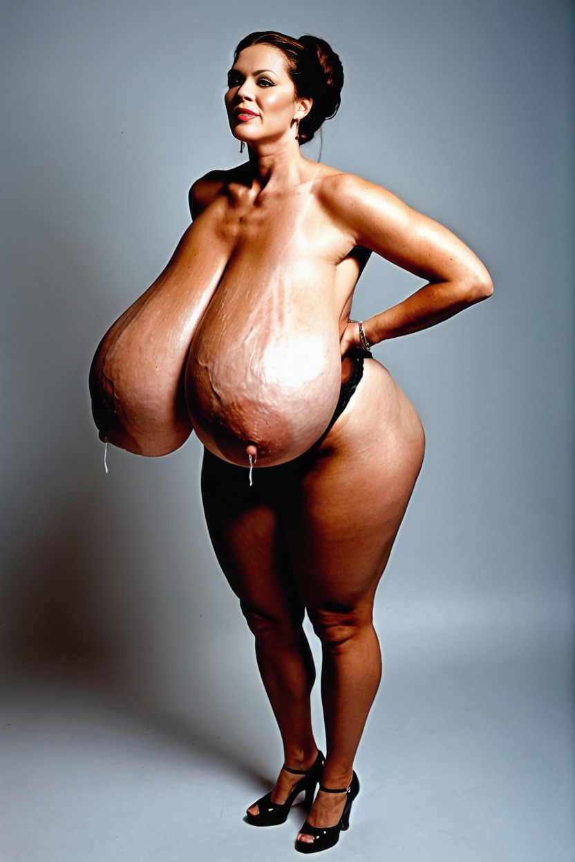 Pink Nipples, Enormously Insane Massive Gigantic Breasts, Correct Anatomy AI Porn