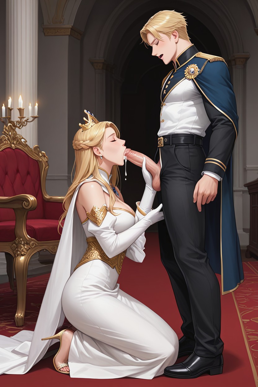全身, Cum Dripping From Princess Mouth, Full Body View AI同性恋黄片