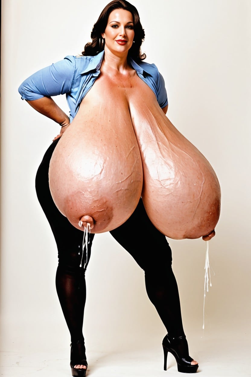 Enormously Insane Massive Gigantic Breasts, Hanging Tits, Tits Bigger Than Body AI Porn