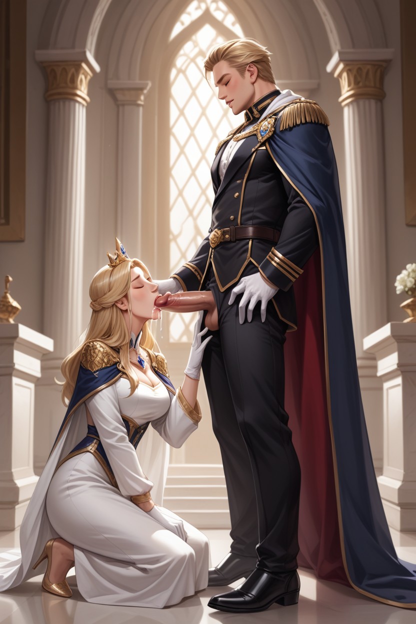 Intense Orgasm Facial Expression, Fancy Dark Black Royal Pants, One Woman AI Gay Porn