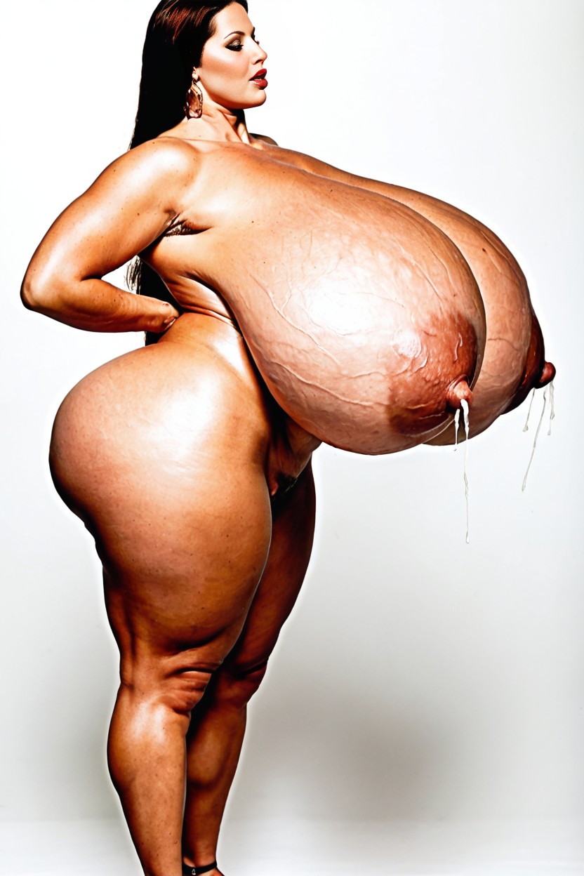 Long Tits, Veins On Breasts, Giant Insane Massive Gigantic Breasts AI Porn