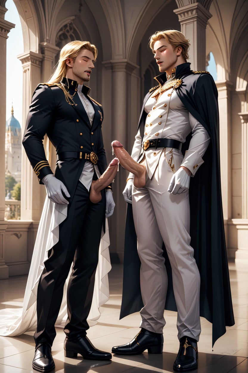 Full Body View, Prince, White Royal Gloves AI Gay Porn